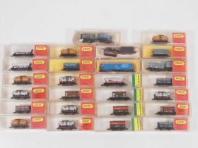 A large group of MINITRIX N gauge wagons, mostly in original boxes - VG in G/VG boxes (26)
