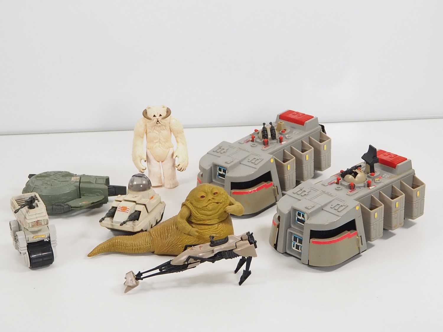 A group of original vintage STAR WARS toys including troop transporters, Hoth Wampa etc - G (