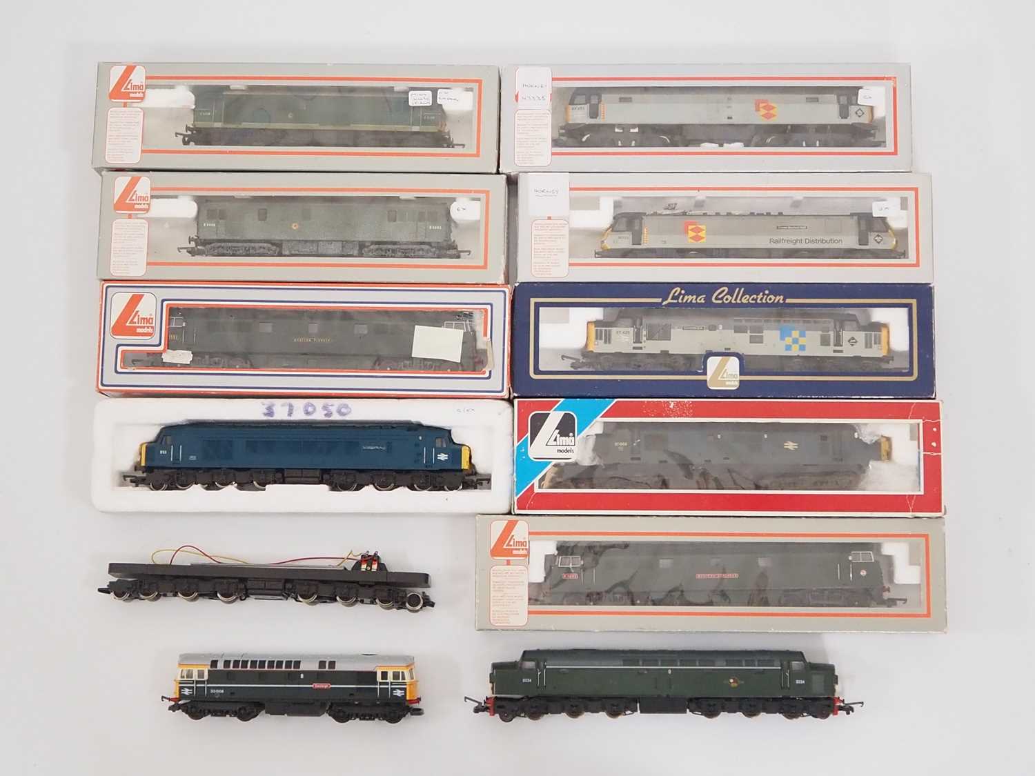 A mixed group of OO gauge diesel locos by various manufacturers all repainted, weathered or in