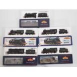 A group of OO gauge steam locomotives by BACHMANN, in BR green and black liveries - G/VG in G/VG