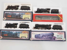 A group of OO gauge steam locomotives by BACHMANN and HORNBY all in LNER black livery - VG in G