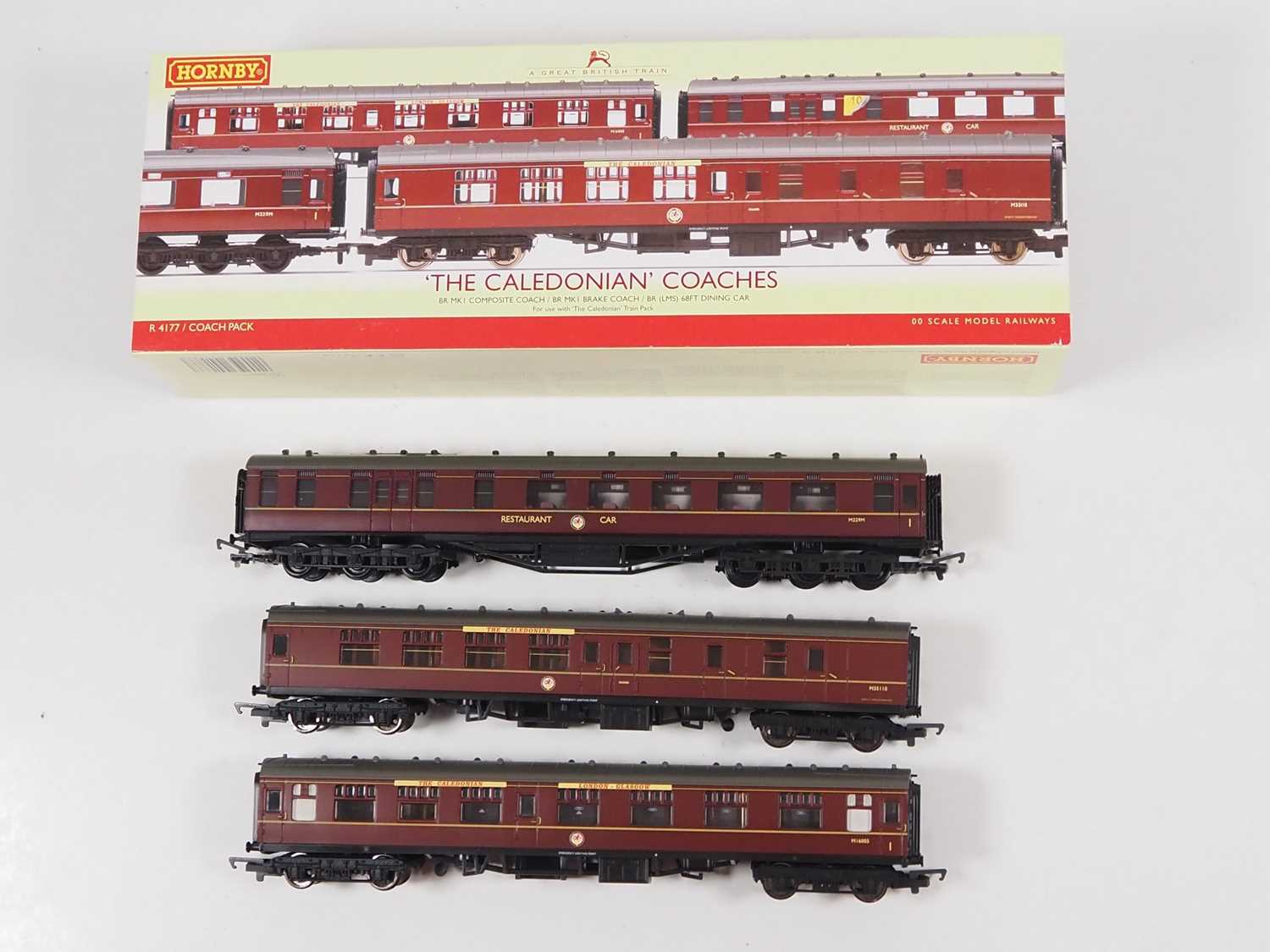 A HORNBY R4177 OO gauge 'The Caledonian' add-on triple coach pack - VG/E in VG box