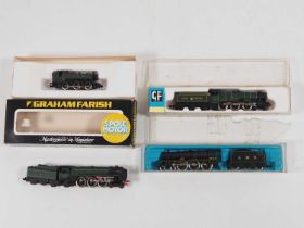 A group of boxed and unboxed N gauge steam locomotives by FARISH and others - F/G in F/G boxes where