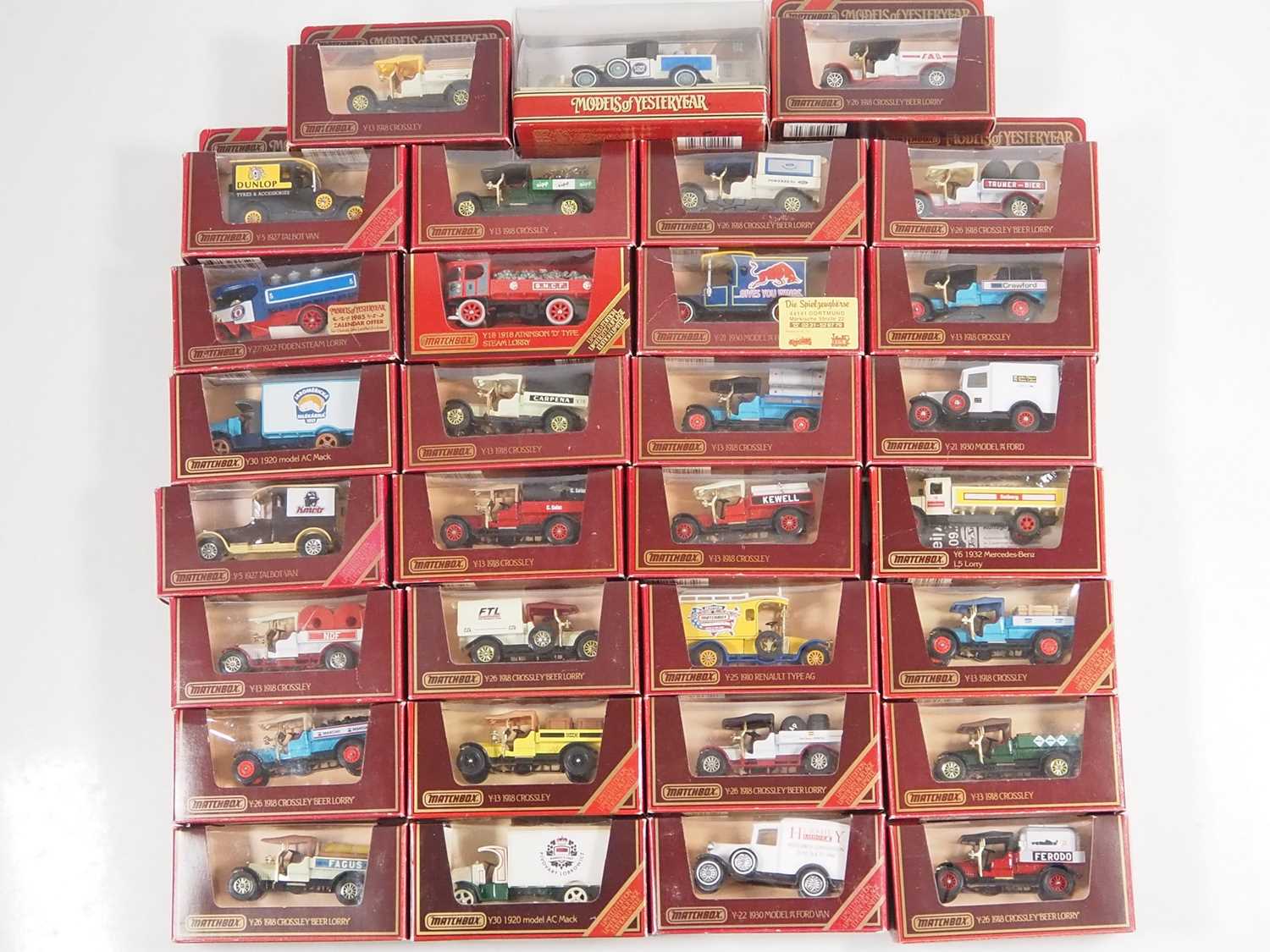 A group of diecast MATCHBOX MODELS OF YESTERYEAR vans in maroon coloured boxes - all Code 2