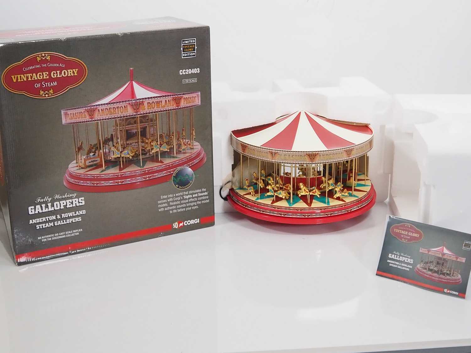 A CORGI 1:50 scale CC20403 Anderton and Rowland Steam Galloper model carousel with horses -