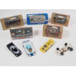 A mixed group of boxed and unboxed diecast racing cars by BRUMM and others - G/VG in G/VG boxes (