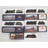 A group of OO gauge steam locomotives by BACHMANN, in BR green and black liveries - G/VG in G/VG