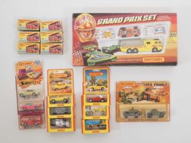 A group of MATCHBOX carded and boxed Superfast issue diecast vehicles comprising a G-14 Grand Prix