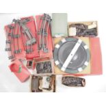 A mixed group of O gauge track and accessories by HORNBY to include a boxed turntable and various