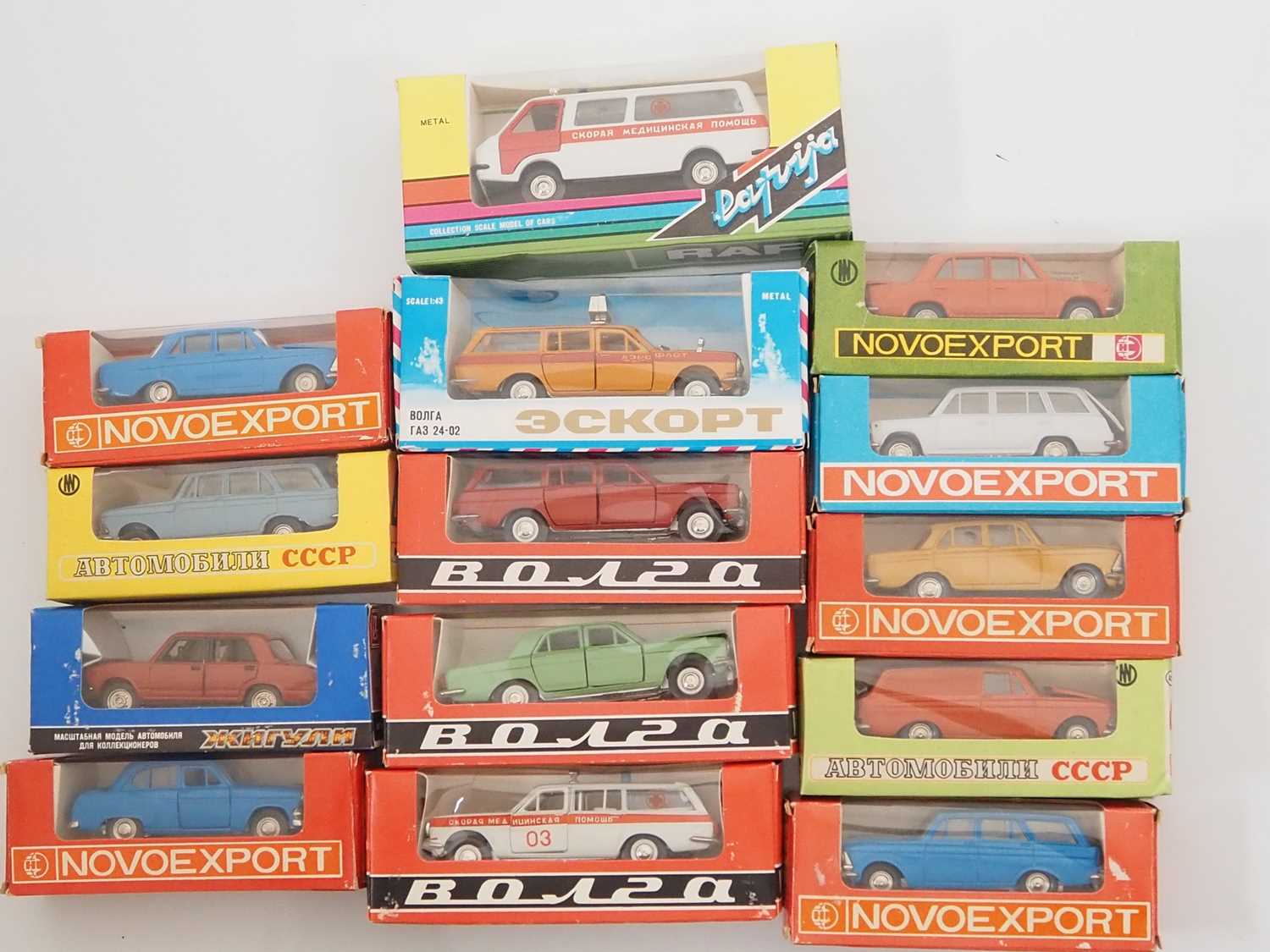 A group of Soviet Union produced diecast vehicles including car and van examples - G/VG in generally