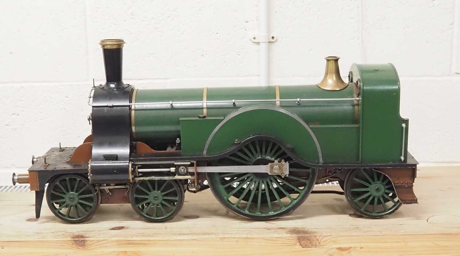 A 5 inch gauge live steam scratch built GNR Stirling Single 4-2-2 steam locomotive in GNR green - Image 4 of 8