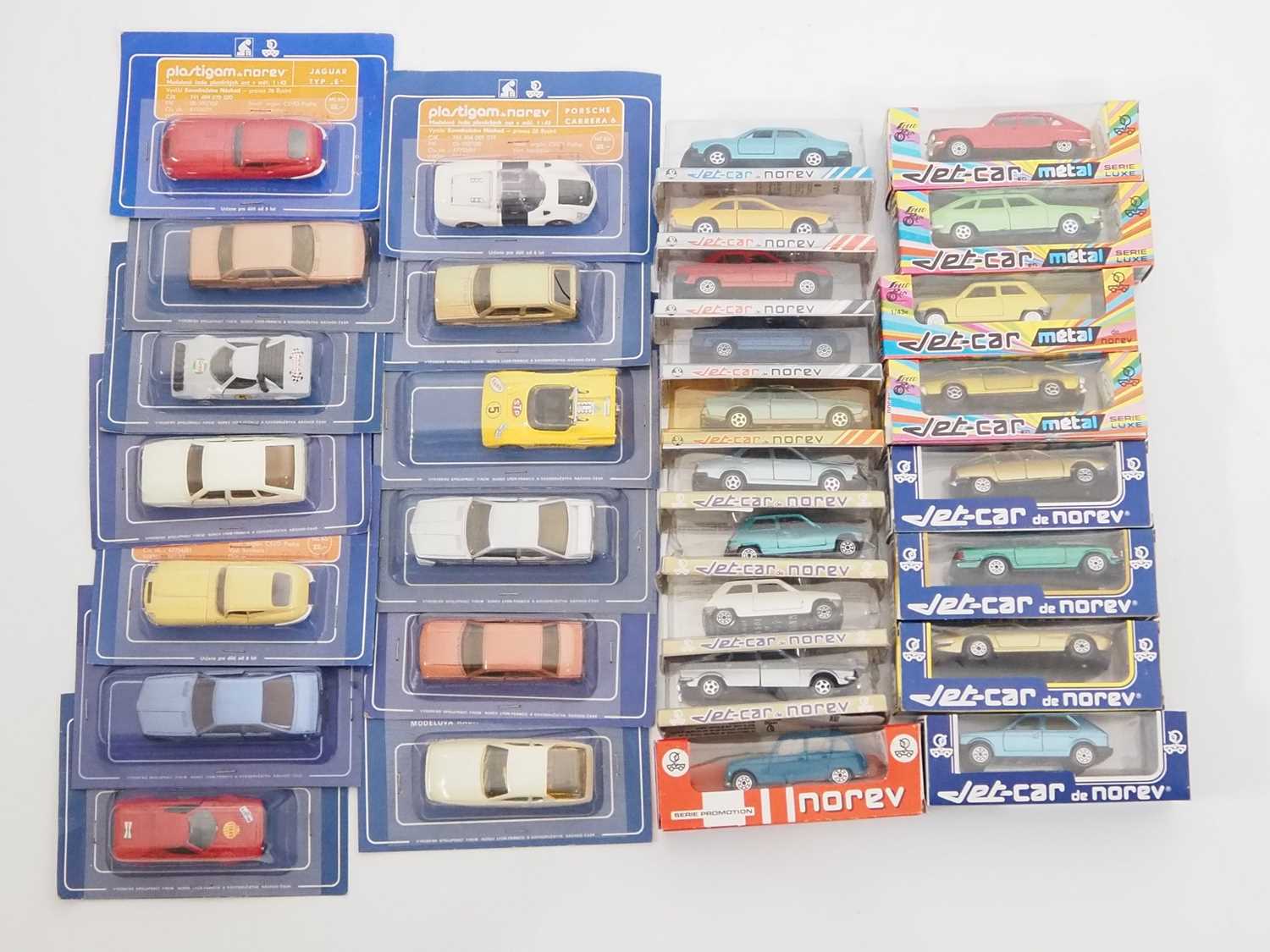 A group of diecast cars together with some plastic based variations all by NOREV - VG in G/VG