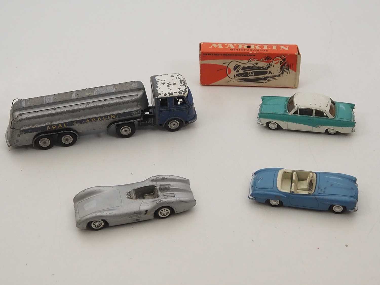 A quantity of vintage MARKLIN diecast vehicles to include a boxed MARKLIN 8011 Mercedes racing car -