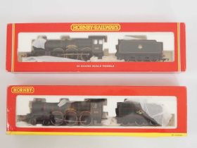 A pair of HORNBY (China) OO gauge Castle class steam locomotives in BR green livery comprising '