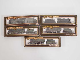 A group of OO gauge steam locomotives by MAINLINE, all in BR green and black livery - G/VG in F/G