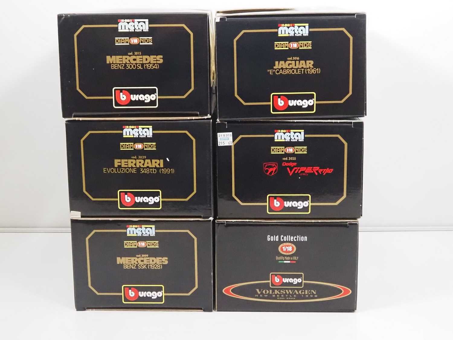 A mixed group of 1:18 scale diecast cars by BBURAGO - VG/E in VG boxes (6) - Image 2 of 2
