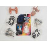 A group of original STAR WARS small scale diecast vehicles including Tie-Fighters and others,