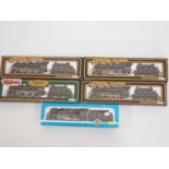 A group of OO gauge steam locomotives by MAINLINE and AIRFIX, all in LMS black livery - G/VG in G