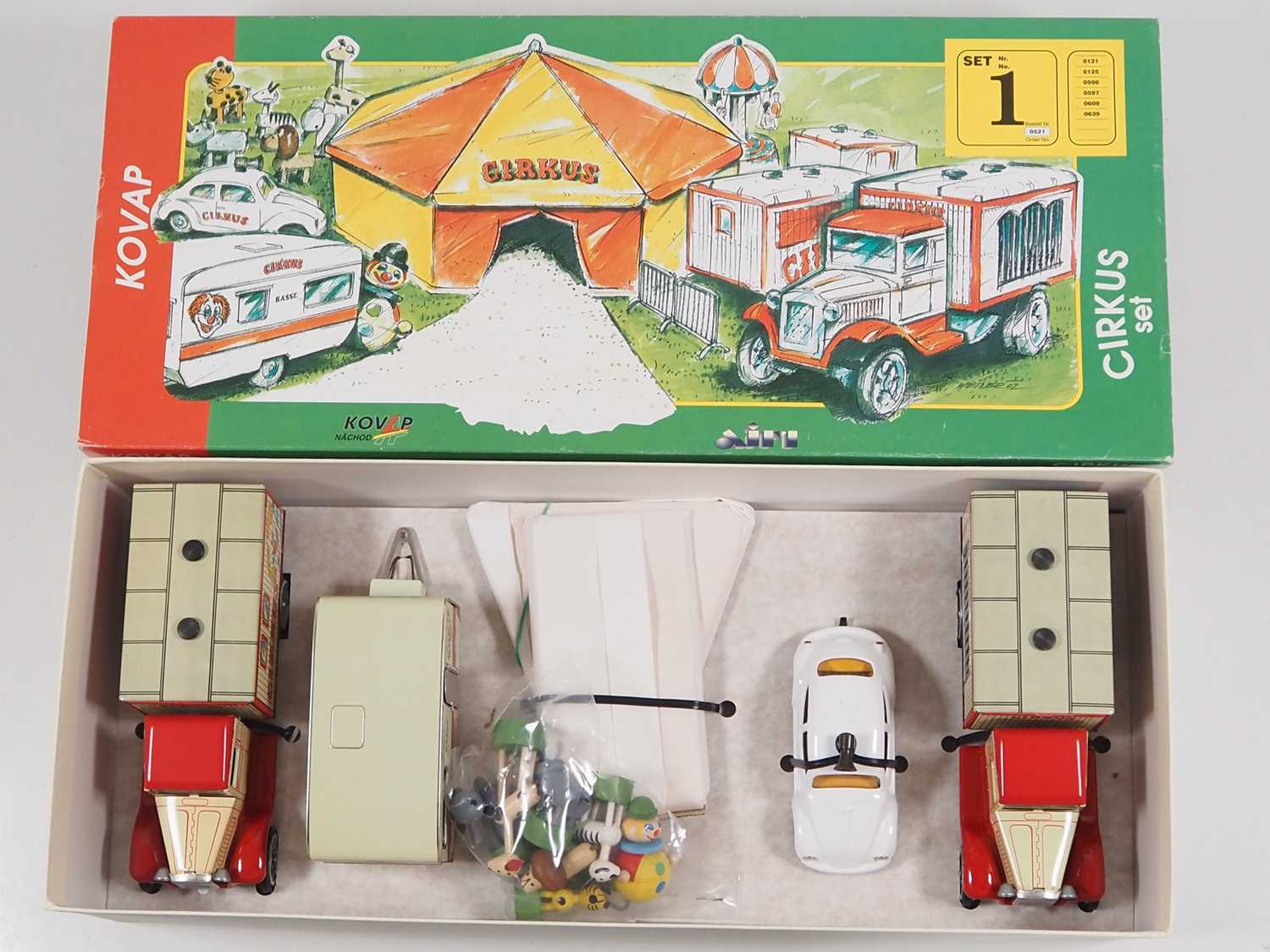 A KOVAP Czech made replica tinplate 'Circus Set #1' together with a pair of tinplate buses by the - Image 4 of 6