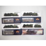 A group of OO gauge Southern region steam locomotives by BACHMANN, in BR and SR liveries - G/VG (one