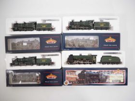 A group of OO gauge Southern region steam locomotives by BACHMANN, in BR and SR liveries - G/VG (one