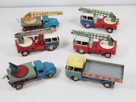 A group of unboxed tinplate lorries by ITES (Czechoslovakia) - F/G unboxed (6)