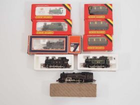 A mixed group of OO gauge small steam locomotives and rolling stock by HORNBY and others - F/VG in