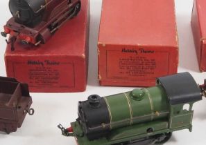 A pair of HORNBY O gauge No. 501 clockwork locomotives comprising examples in LMS and LNER