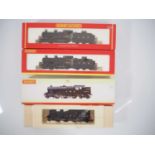 A group of HORNBY OO gauge steam locomotives all in LMS black livery comprising 2x class 2P and a