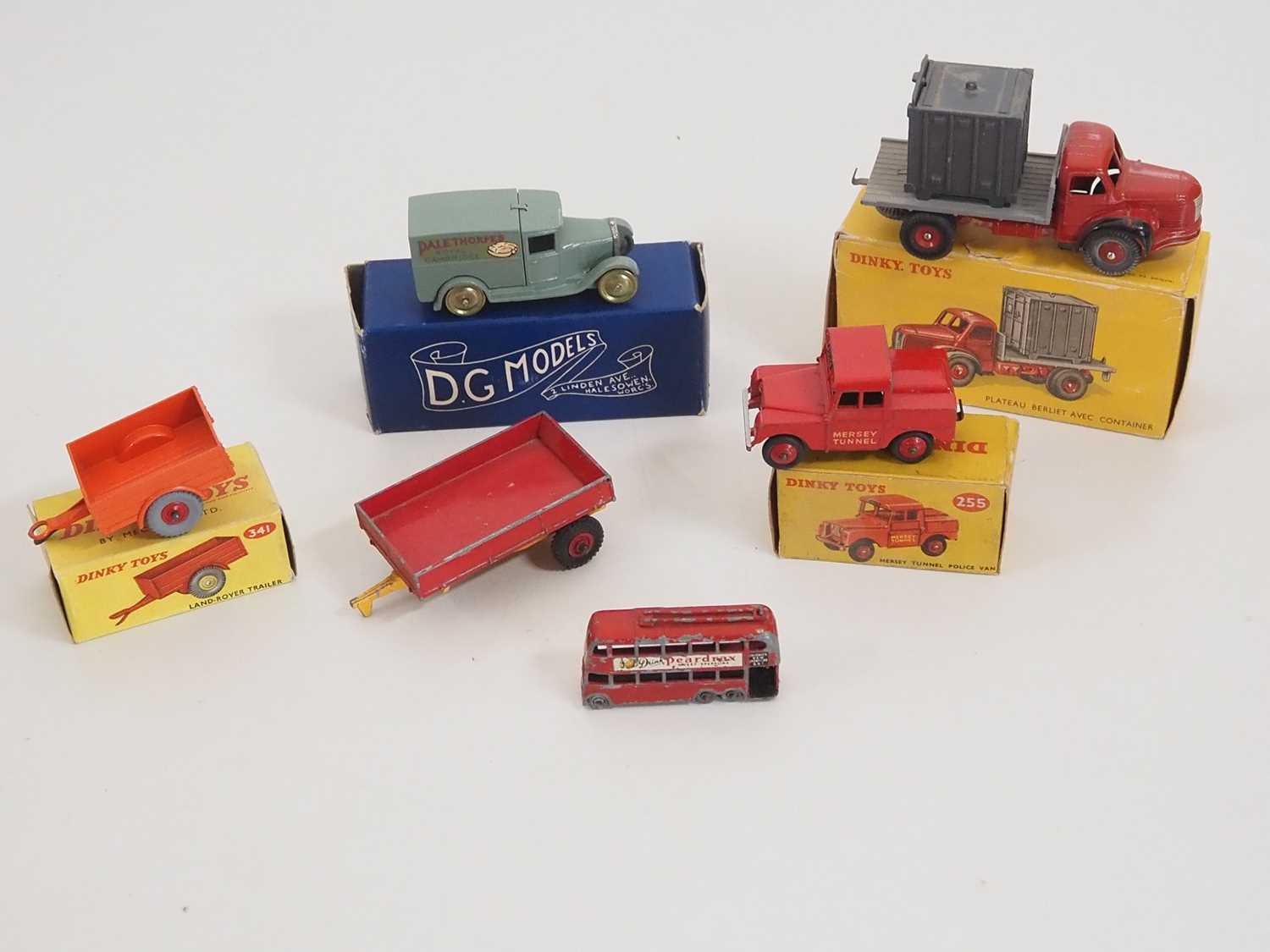 A mixed group of diecast cars, truck etc by DINKY, FRENCH DINKY and others together with a DG MODELS