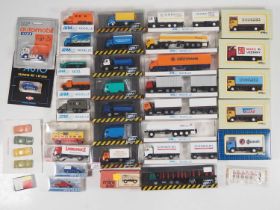 A group of 1:87 scale plastic cars, vans and lorries mostly by IGRA - VG/E in VG boxes (Q)