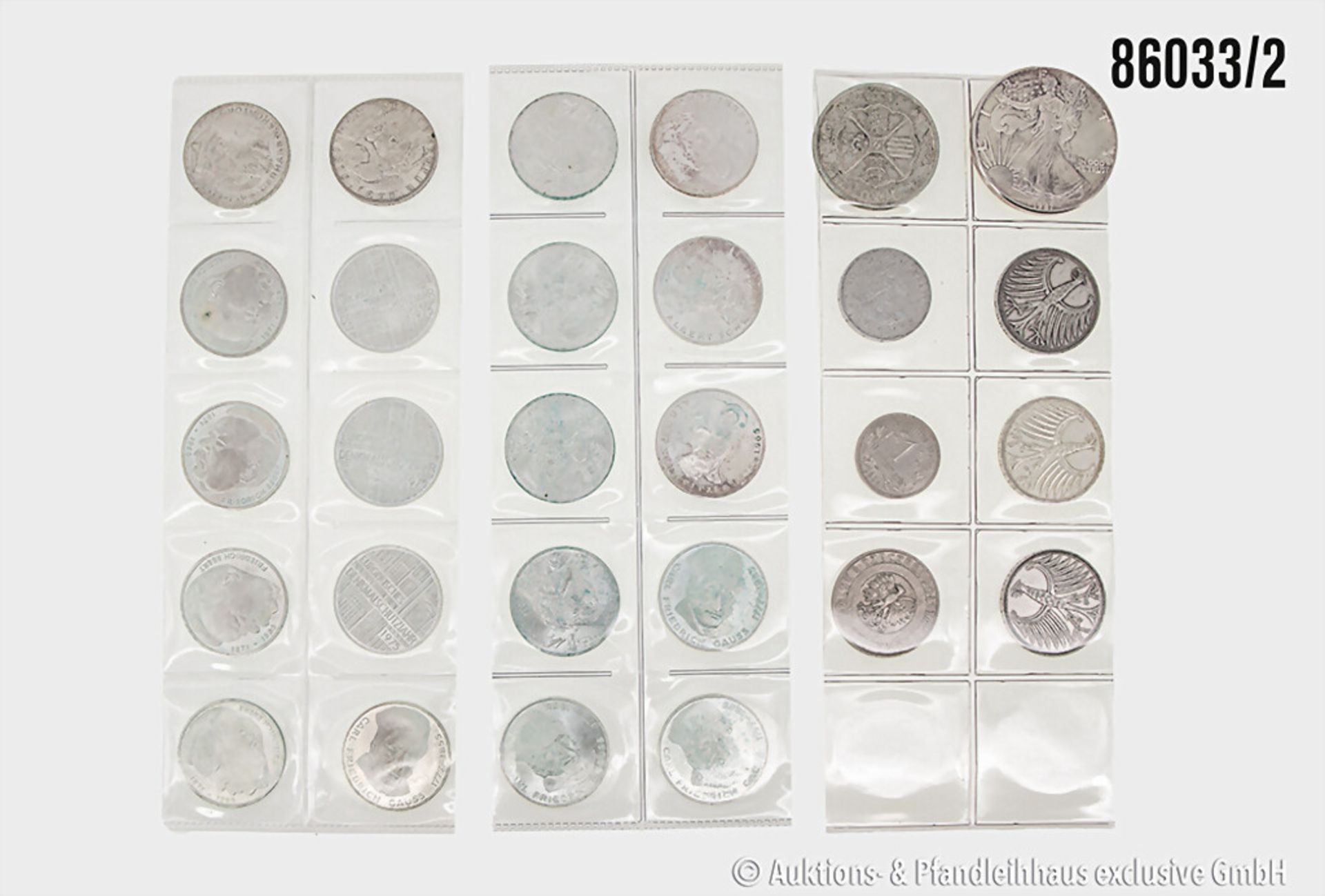 Konv. 5 DM Gedenkmünzen, insgesamt 109 Stück, mehr als 2/3 in Silber, versch. Motive, ... - Image 2 of 2