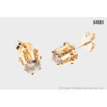 Ohrstecker, 585er Gold, mit Brillanten, Cape getönt, zusammen ca. 0,70 ct, 1,45 g, mit ...