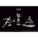 3 Cleve Art Line moderne Bronzen "Sport", Surfen, Golf und Tennis, H bis 13 ...