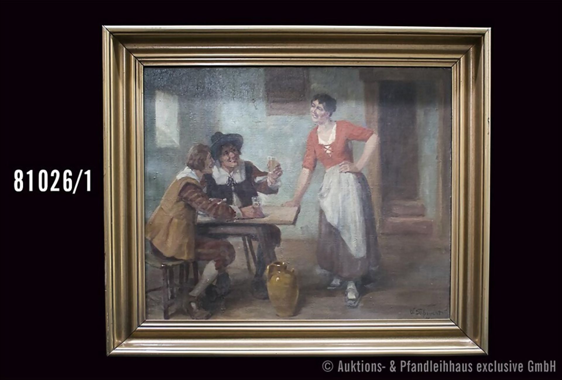 Schivert, Victor (1863 Jasi - 1929 München) Fröhliche Runde im Wirtshaus, Öl auf ...