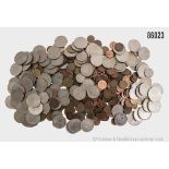 Konv. DM Münzen von 1 Pfennig bis 5 Mark, ca. 200,- DM Umlaufmünzen in s - vz, sowie 4 ...