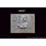 Frémiet, Emmanuel (1824-1910) Bronzeplakette Kleopatra, Brustbild der Königin von vorn ...