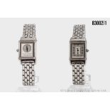 Jaeger LeCoultre Reverso Duetto Ladies Diamond Damen Armbanduhr, Edelstahl, Gehäuse ...