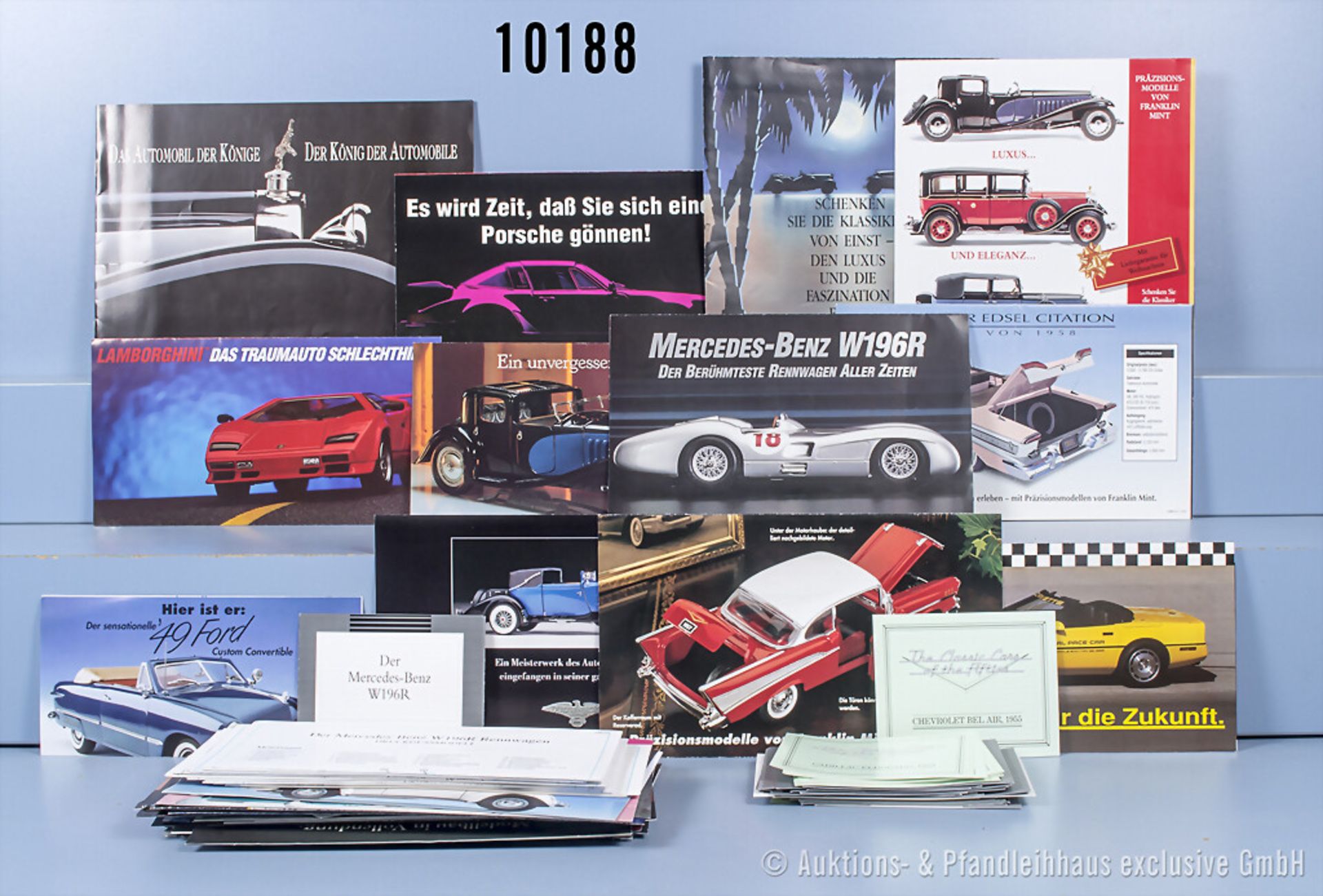 Konvolut Franklin Mint Dokumente für Modellfahrzeuge, über 100 Teile, Kataloge, ...