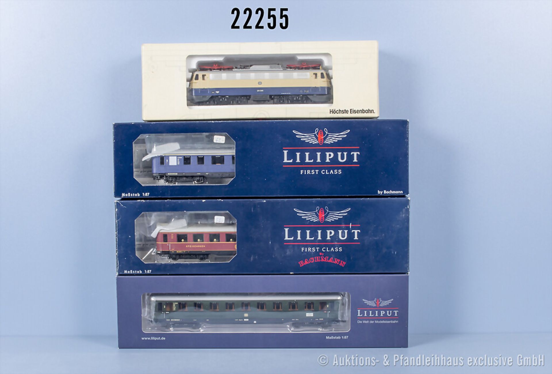 Liliput H0 D-Zug mit 110031 E-lok der DB, BN E 10 1309 und 3 Wagen, Z 1 in ...