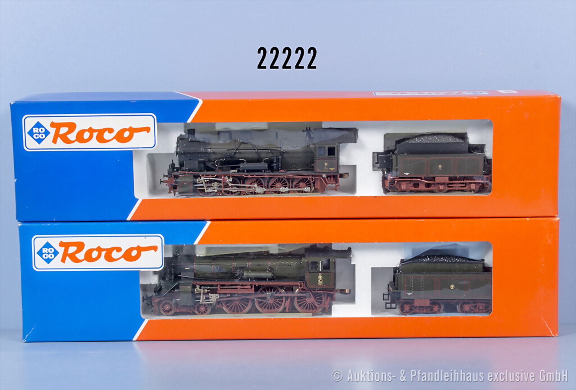 2 Roco H0 Loks, dabei 43221 Schlepptenderlok der KPEV, BN 5461 und 43312 ...