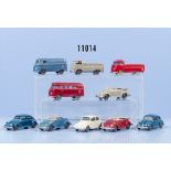 10 Wiking H0 VW Modelle, u.a. 323/1F, 321/1C, 302/2, 304/6D, Z ...