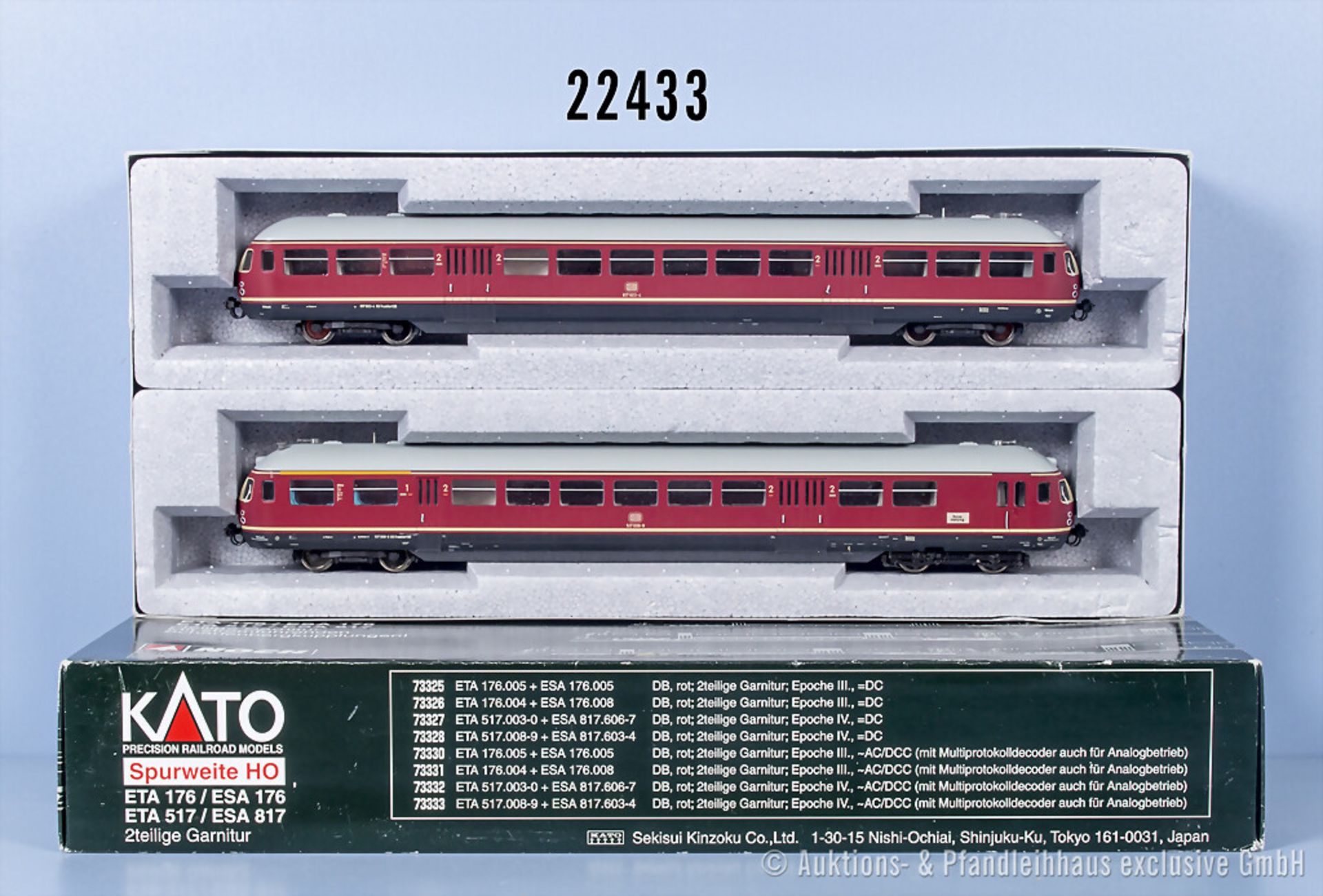 Kato H0 73328 Dieseltriebwagen der DB mit Steuerwagen, BN 517 008-9, Z 1-2, in ...