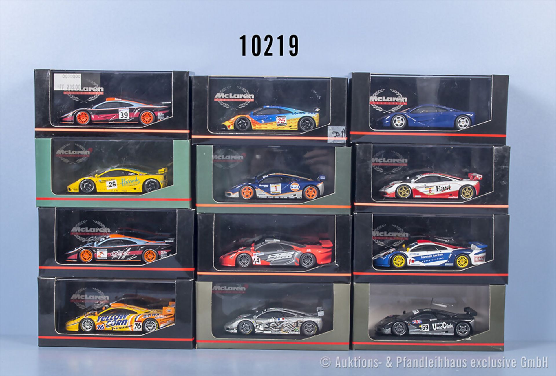 12 Minichamps Rennwagen, McLaren F1 Collection, Metall, 1:43, Z 0, ...