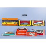 7 Modellfahrzeuge, dabei Corgi 276 Triumph Acclaim, Tekno 929 Mercedes 280 Coupé, ...