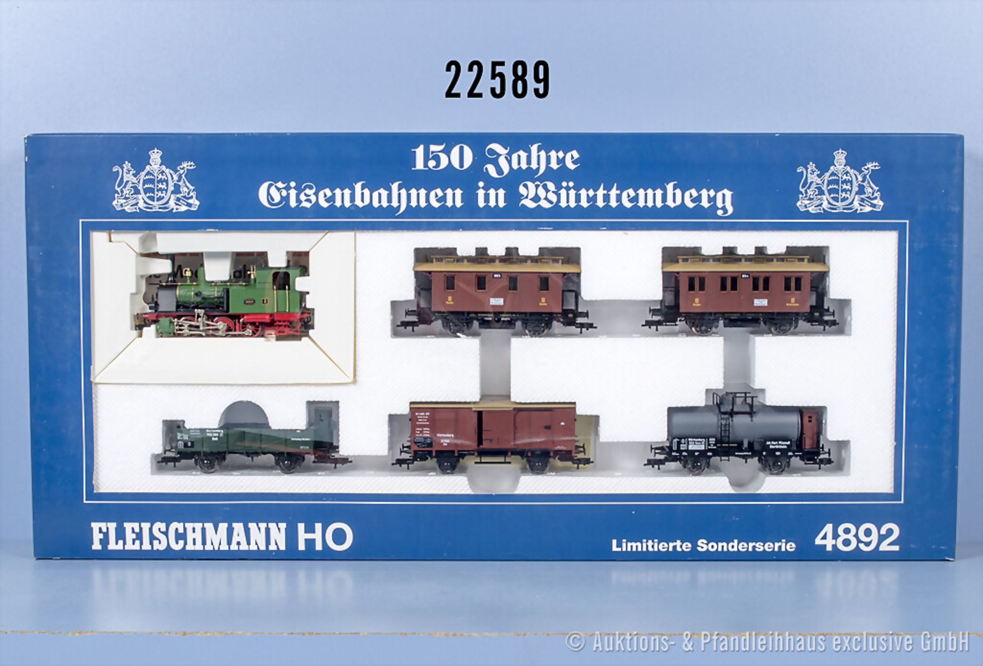 Fleischmann H0 5892 Zugset 150 Jahre Eisenbahnen in Württemberg mit Tenderlok, BN 2 und ...