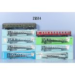 7 Märklin H0 D-Zug-Wagen, dabei 4023, 4024, 4026, 4027, 4029, 4032 und 4064, Z 2, in ...