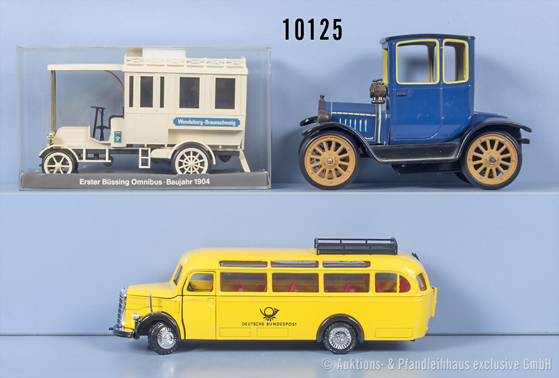 MAN "Erster Büssing Omnibus - Baujahr 1904, Schuco 1227 Ford Coupé T 1917 und NZG Nr. ...