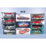 9 Modellfahrzeuge, Sportwagen u.a. Ferrari 348ts, Porsche 911 Carrera, Lamborghini ...