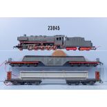 Piko H0 Schlepptenderlok der DR, BN 50 001 und 2 Ehlcke Schwerlastwagen, Z ...